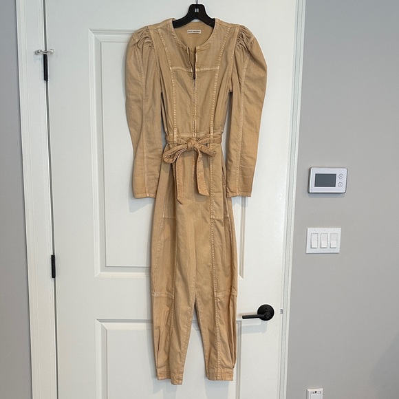 Ulla Johnson Light Ochre Long Sleeve Zipper Jumpsuit Size 0 - Picture 1 of 10